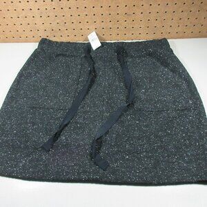 LOFT womens dark gray an speckled white A-line knee length skirt L NWT